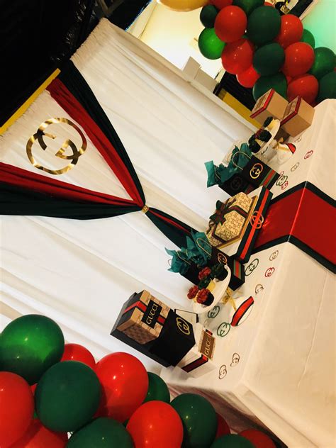 gucci inspired party decorations.